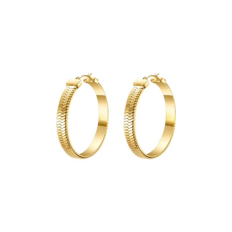 Herring Bone Hoop Earrings