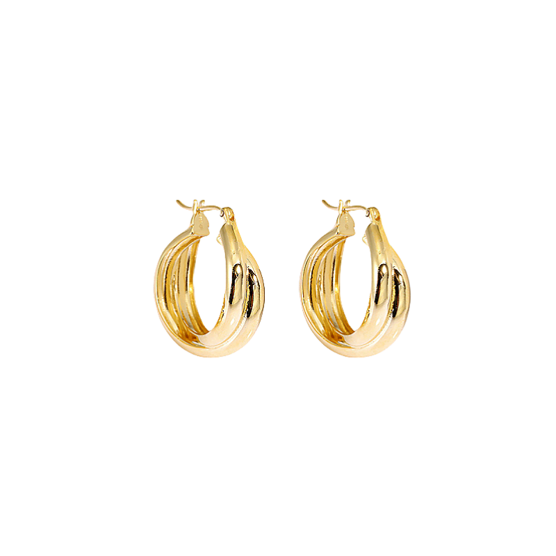 18k Gold-plated Sterling Silver Hoop Earrings Charlotte white background