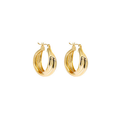 18k Gold-plated Sterling Silver Hoop Earrings Charlotte white background