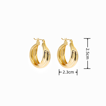 18k Gold-plated Sterling Silver Hoop Earrings Charlotte size indicator