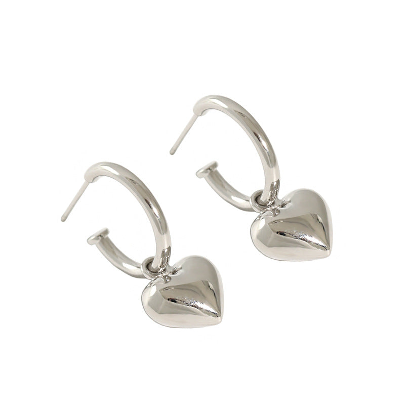 Sterling Silver Heart Drop Earrings Leona product image