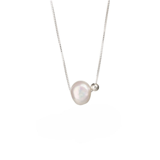 Baroque Pearl Pendant Sterling Silver Necklace Jana in white background image