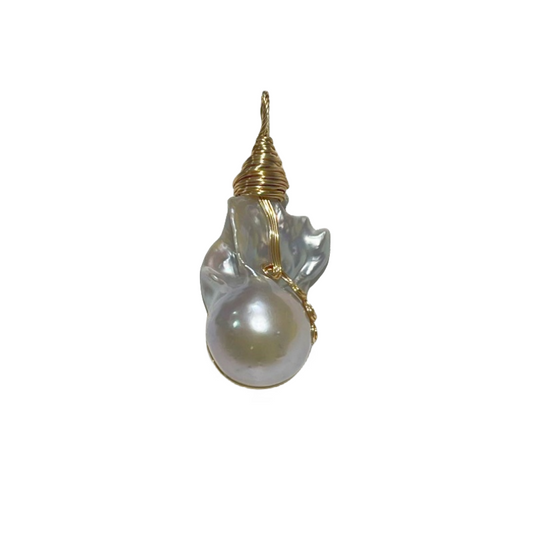 Chunky Baroque Pearl Pendant L