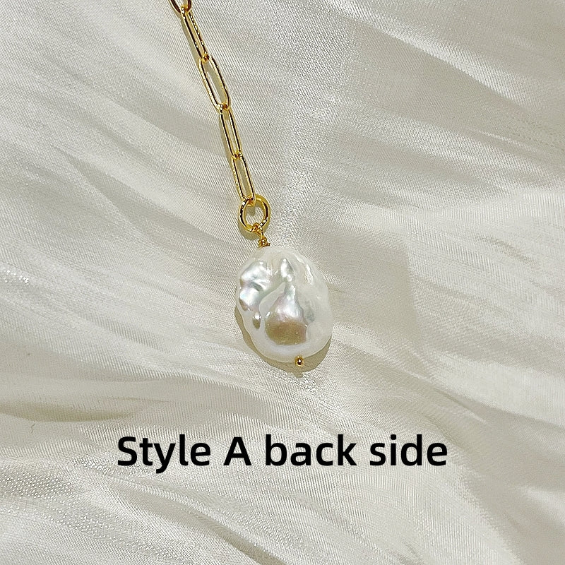 baroque pearl pendant necklace josie style a back side