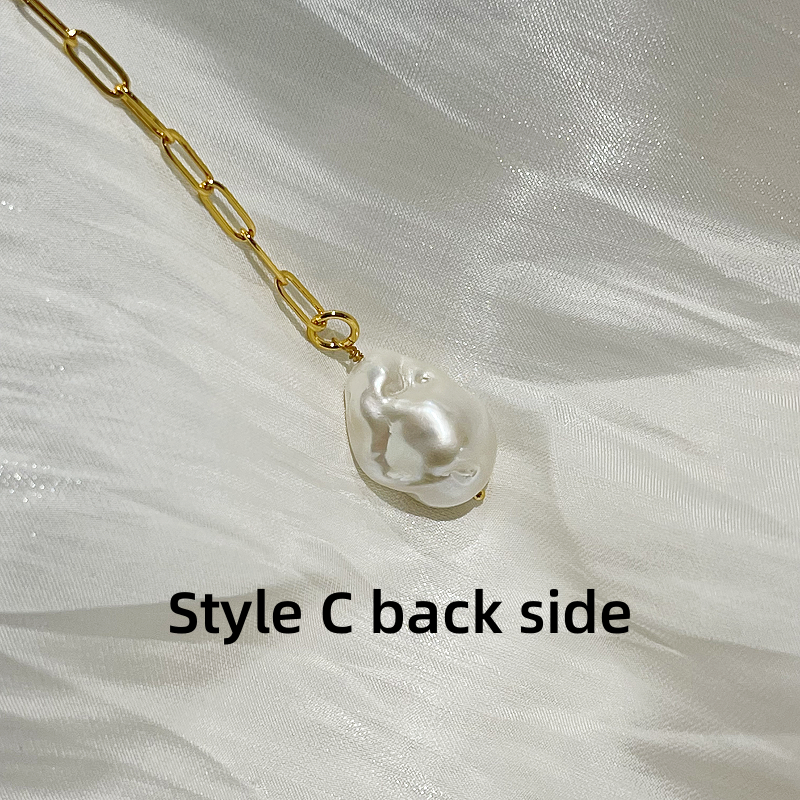 baroque pearl pendant necklace josie style c back side