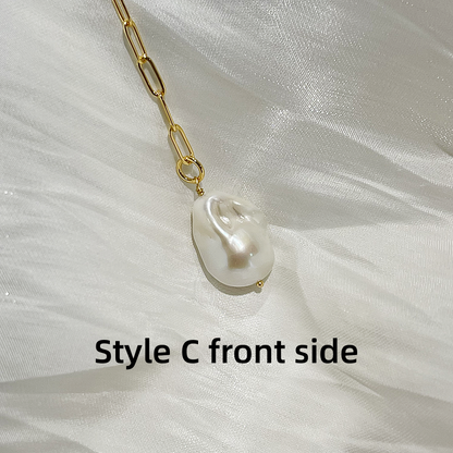 baroque pearl pendant necklace josie style c front side