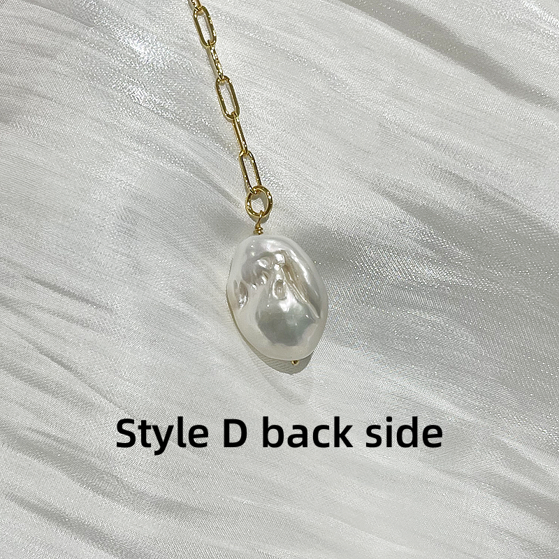 baroque pearl pendant necklace josie style d back  side