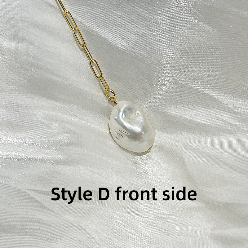 baroque pearl pendant necklace josie style d front side