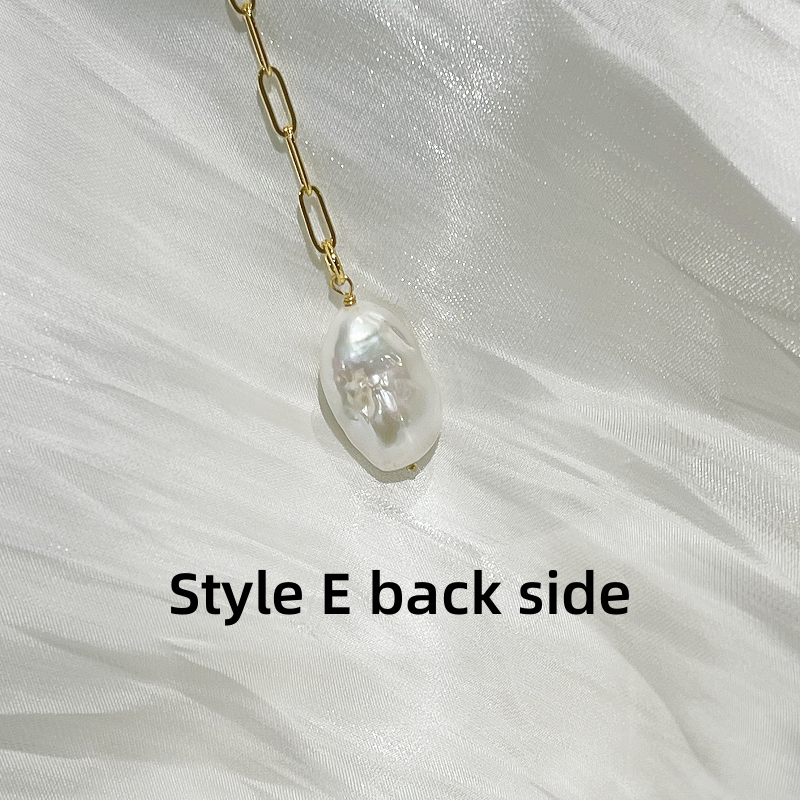 baroque pearl pendant necklace josie style e back side