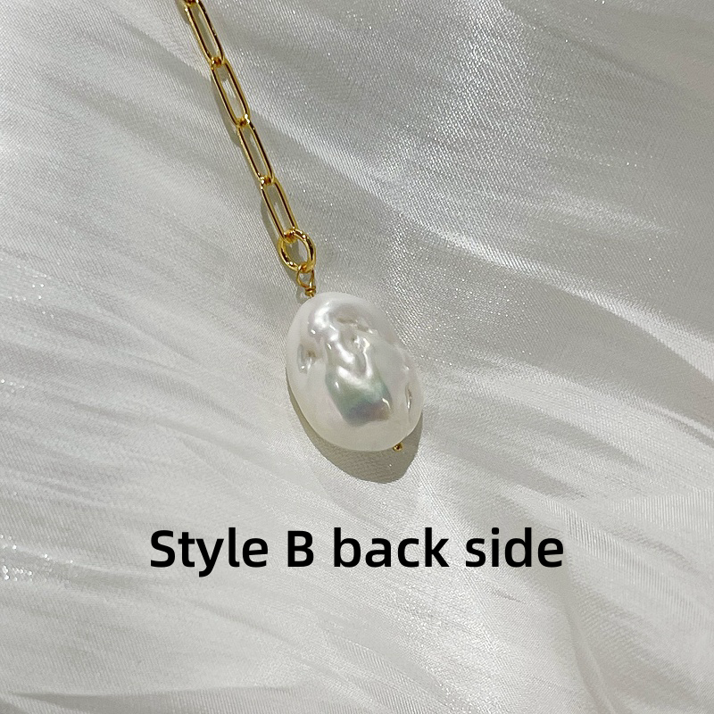 baroque pearl pendant necklace josie style b back side