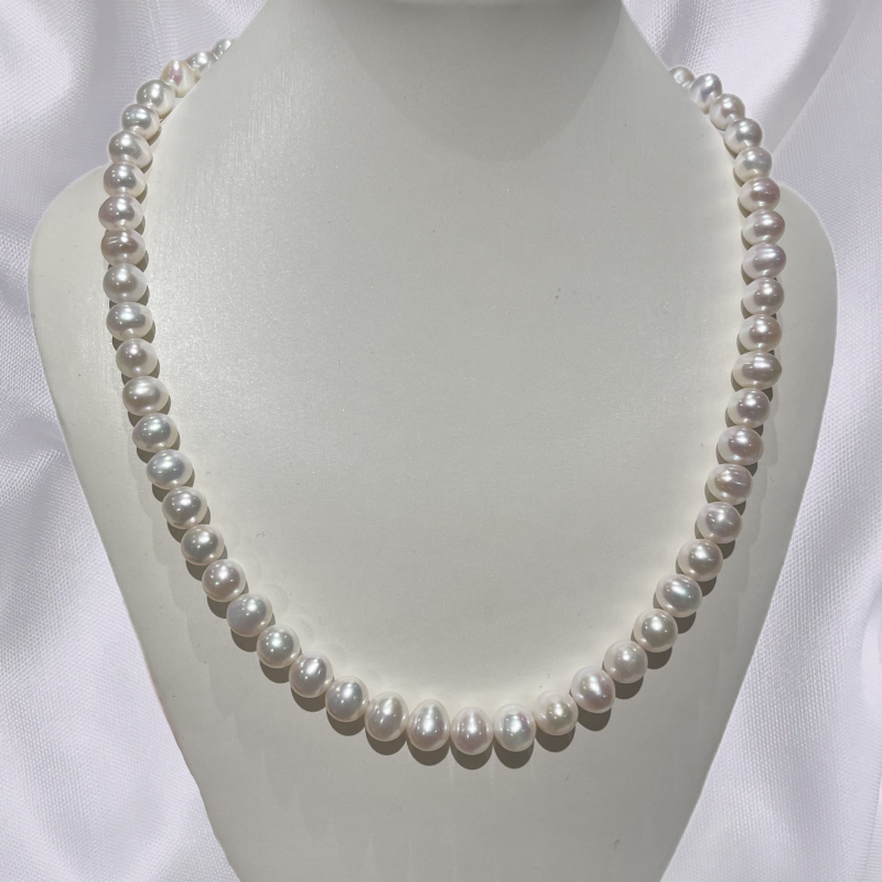 Classic Pearl Strand Necklace Connie 8-9mm