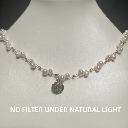 Entwined Freshwater Pearl Necklace Under Natural Light