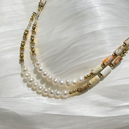 Freshwater Pearl Necklace with Natural Stones Cici product image