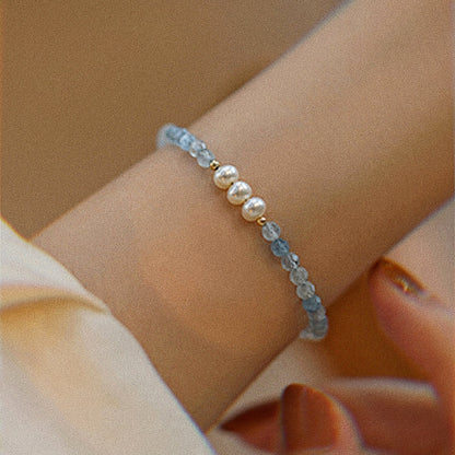 aquamarine pearl bracelet