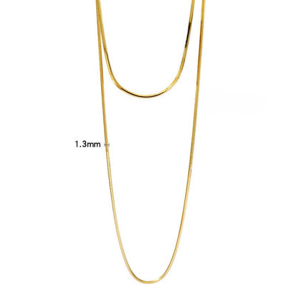 Gold Plated Silver Snake Chain Necklace 120cm Ally size indicator