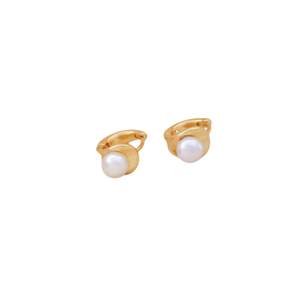 Pearl Huggie Earrings