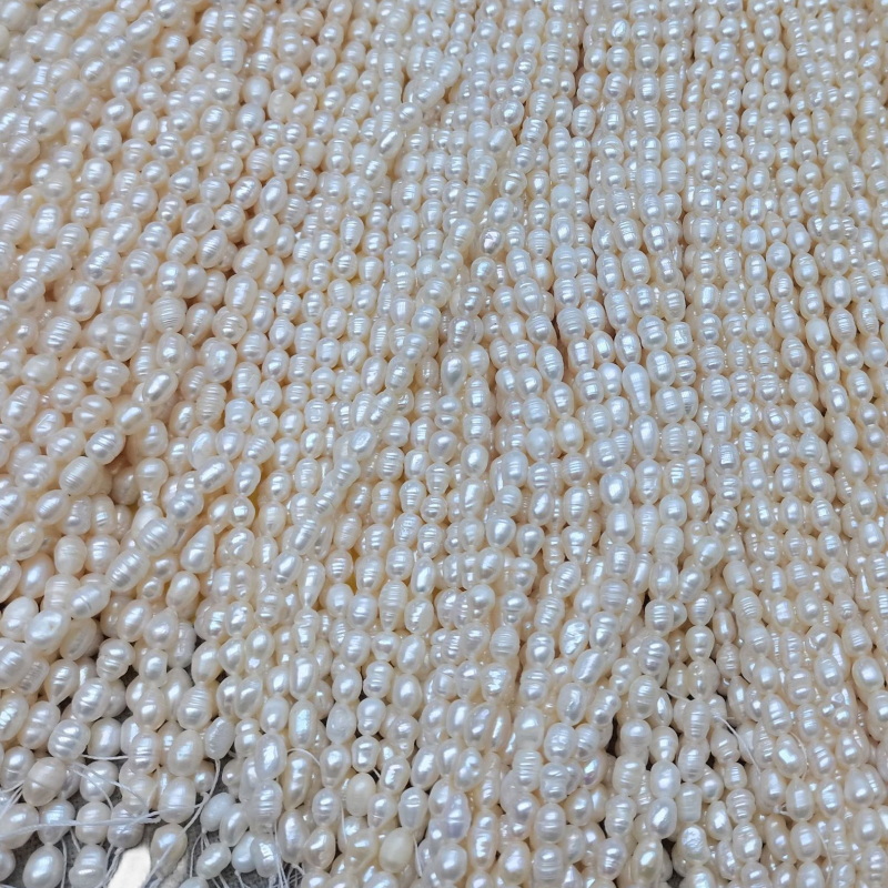 Loose Rice Ringed Pearl Beads