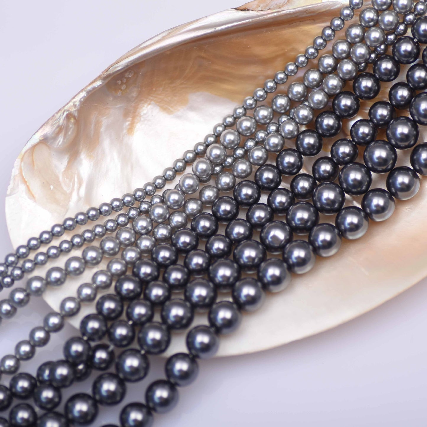 Loose Silver Glass Pearl Beads