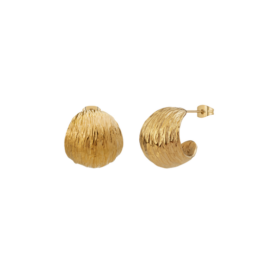 Gold Plated Textured Earring Studs Lucy