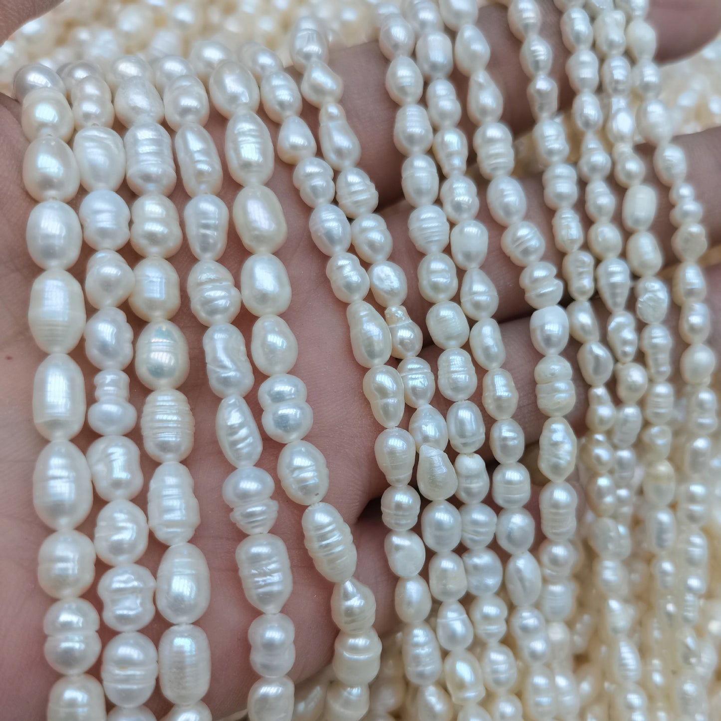 Loose Rice Ringed Pearl Beads