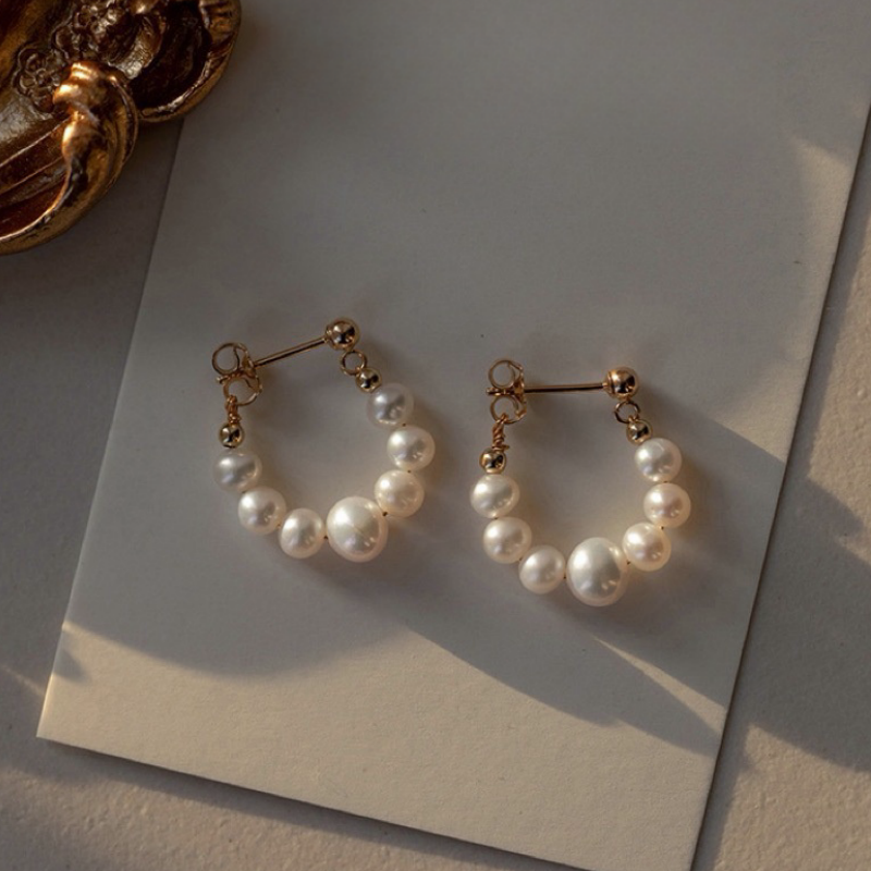 Freshwater Pearl Hoop Earrings Beatrice