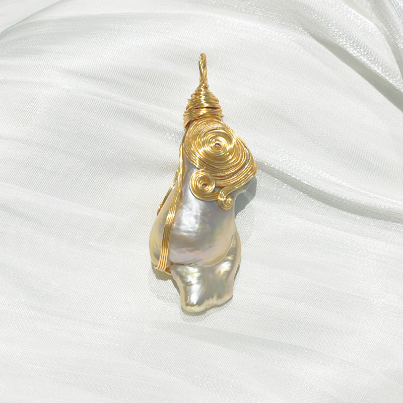 Chunky Baroque Pearl Pendant E