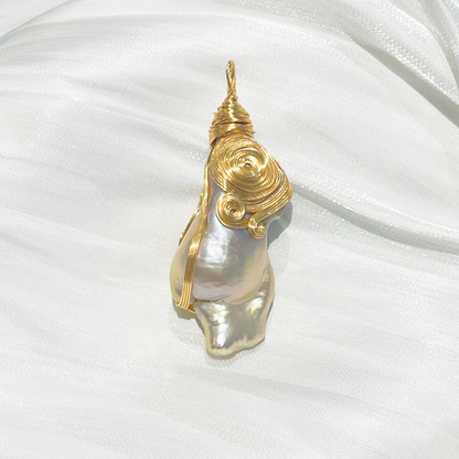 Chunky Baroque Pearl Pendant E