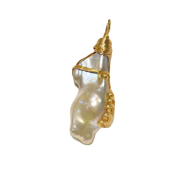 Chunky Baroque Pearl Pendant E