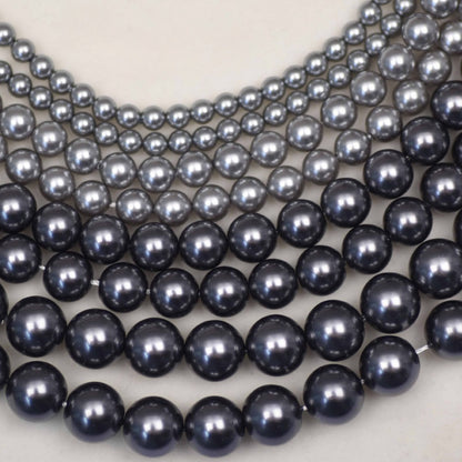 Loose Grey Glass Pearl Beads