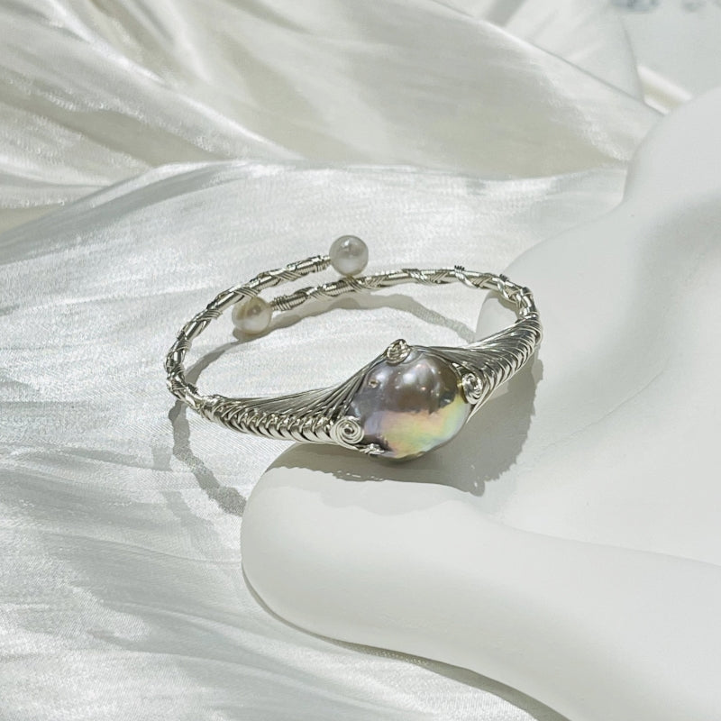 Chunky Baroque Pearl Bracelet Open End Silvia B